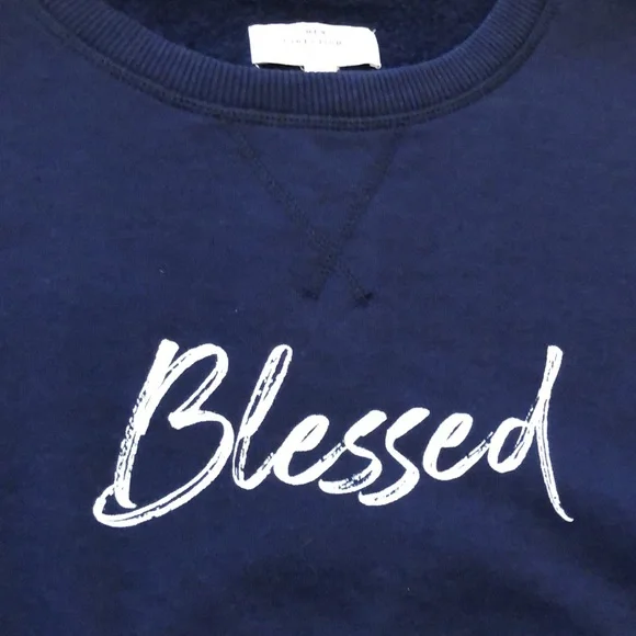 Blessed Navy Sweatshirt   By New Directions Studio. New - Picture 5 of 13